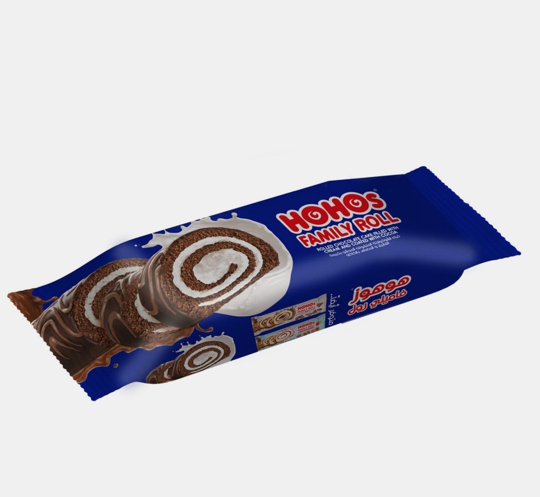 هوهوو كعكة الشوكولاته الملفوفة العائلية المحشوة بالكريمة