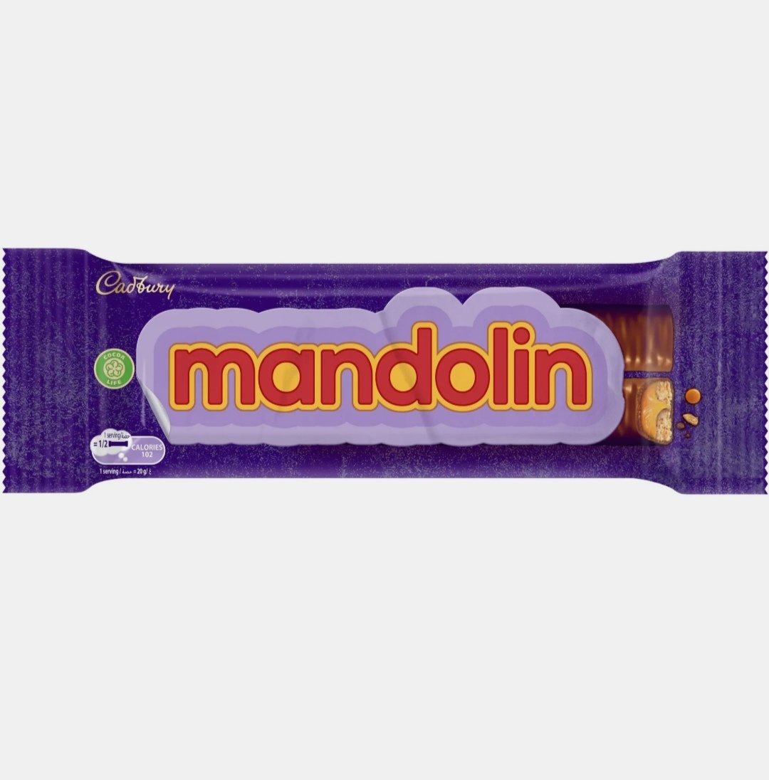 ماندولين بسكويت مغطي بالكراميل والشوكولاته 40 جرام