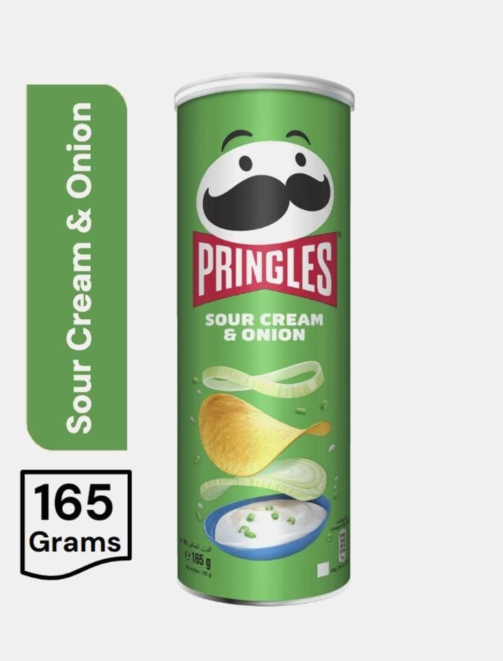 برينجلز بالكريمة الحامضه والبصل 165 غم