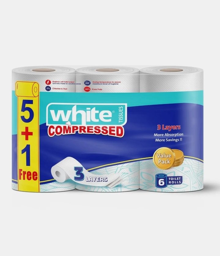 وايت بكر تواليت مضغوط 5 + 1 بكره