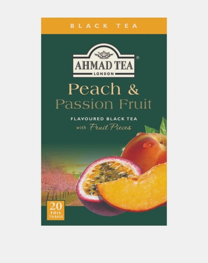 احمد تي شاي اسود بالخوخ والباشن فروت 20 كيس