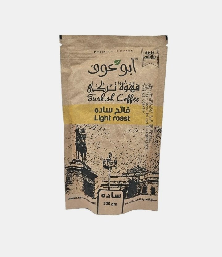 ابو عوف كيس قهوه تركية محمصة خفيفة 200 جرام